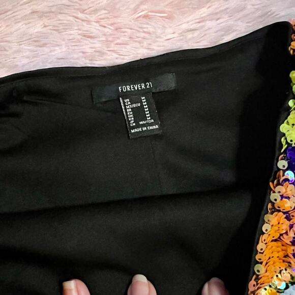 Patchwork Flip Sequin Maximalist Whimsygoth Sparkle Fairy Rave Glam Mini Skirt - Picture 4 of 4